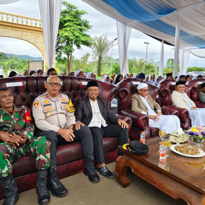 Polsek Leuwiliang menghadiri lounching SPPG, yayasan tidar biru sejahtera di pondok pesantren mama bakri
