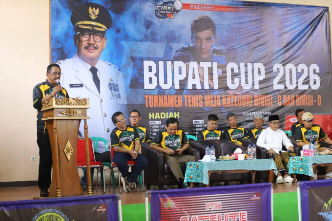 Ratusan Atlet Ikuti Turnamen Tenis Meja Bupati Cup 2026 di Cisaat
