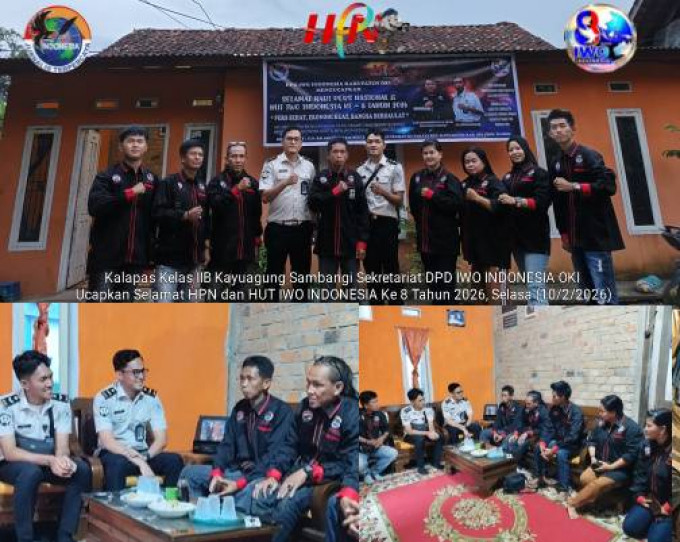 Kalapas Kelas IIB Kayuagung Sambangi Sekretariat DPD IWO INDONESIA OKI Ucapkan Selamat HPN dan HUT IWO INDONESIA Ke 8 Tahun
