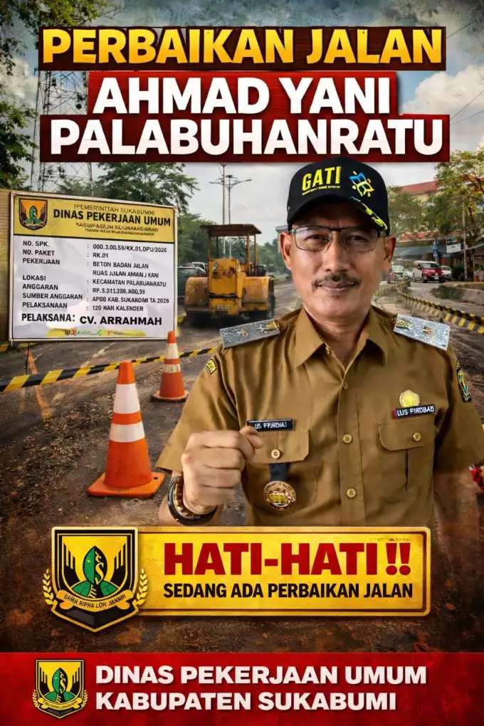 Perbaikan Jalan Ahmad Yani Palabuhanratu Mulai Dikerjakan, DPU Sukabumi Targetkan Rampung 29 Juni 2026