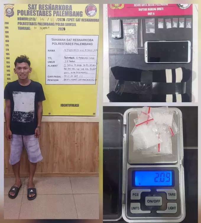 Dua Titik Transaksi Sabu di Palembang Digerebek Polisi, 12 Paket Diamankan