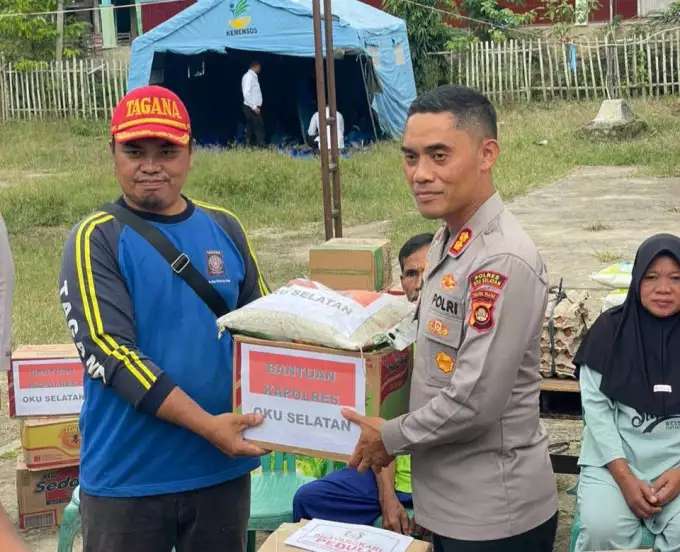 Polda Sumsel Bergerak Cepat, Polres OKU Selatan Salurkan Bantuan dan Siagakan Personel di Lokasi Bencana