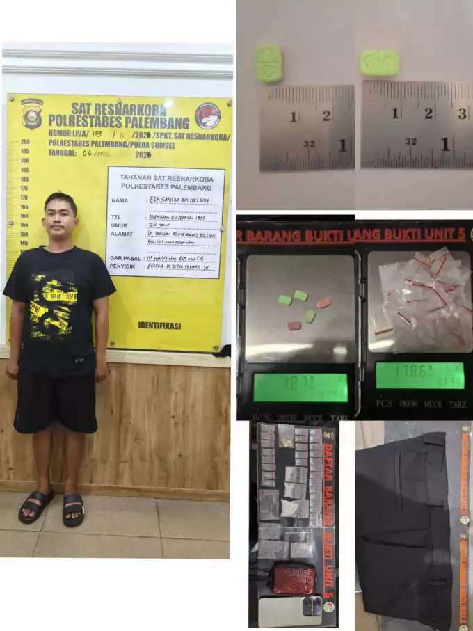 22 Paket Sabu dan Ekstasi Diamankan dari Bedeng di Sukarami