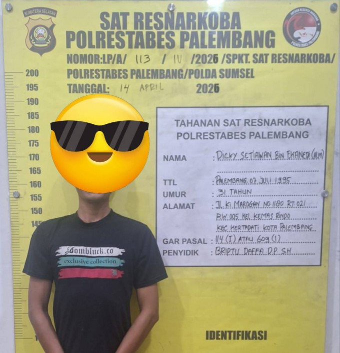 Polrestabes Palembang Bekuk Pengedar Sabu 10 Paket di Ki Marogan Kertapati