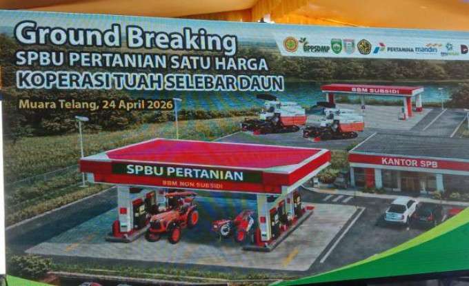 Peletakan Batu Pertama Ground Breaking SPBU Pertanian Satu Harga Koperasi Tuah Selebar Daun