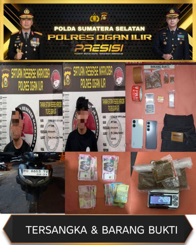 Polres Ogan Ilir Perketat Pengawasan Narkotika Jenis Baru, Dua Pengedar Tembakau Sintesis Ditangkap