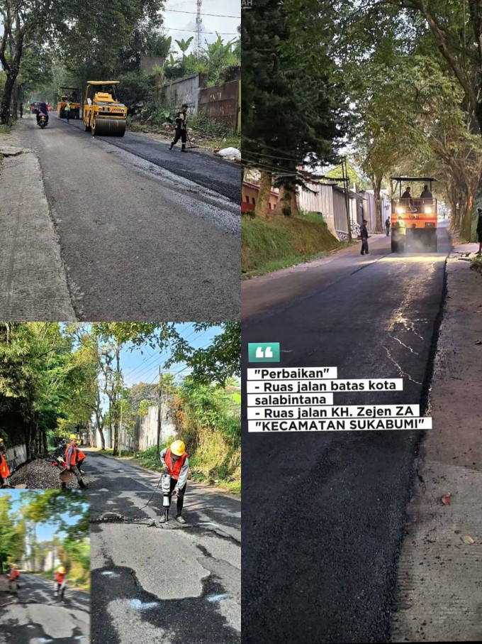Dinas PU Kabupaten Sukabumi Tuntaskan Perbaikan Ruas Jalan Batas Kota Salabintana dan KH. Zezen ZA, Bupati Asep Japar Turun Langsung ke Lapangan