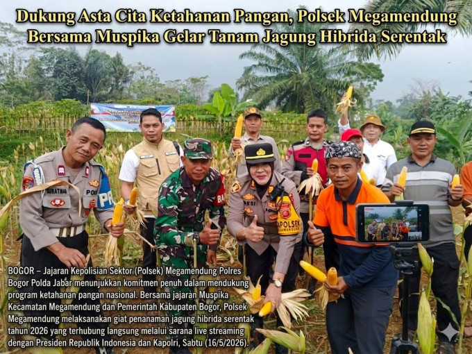 Panen Raya Bersama Presiden RI Dan Kapolri Melalui Tayangan Streaming Di Wilayah Hukum Kecamatan Mega mendung, Polsek Mega mendung