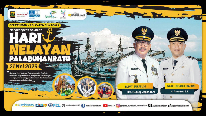 Pemerintah Kabupaten Sukabumi Mengucapkan Selamat Hari Nelayan 21 Mei 2026