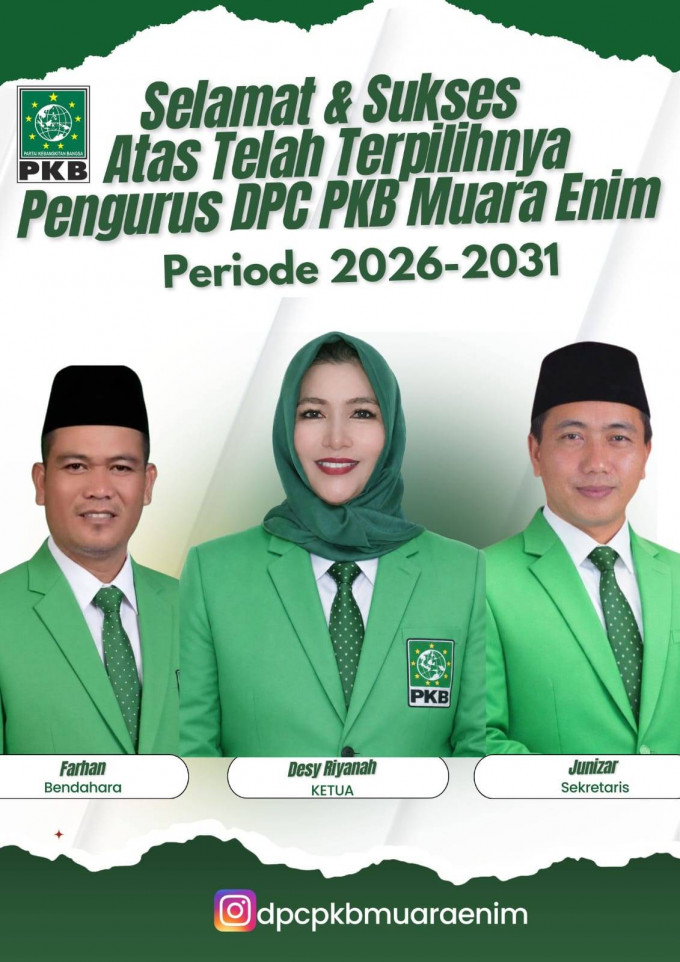 Membawa Harapan Baru, Pengurus Baru DPC PKB Muara Enim Optimis Rebut Kursi Pimpinan DPRD