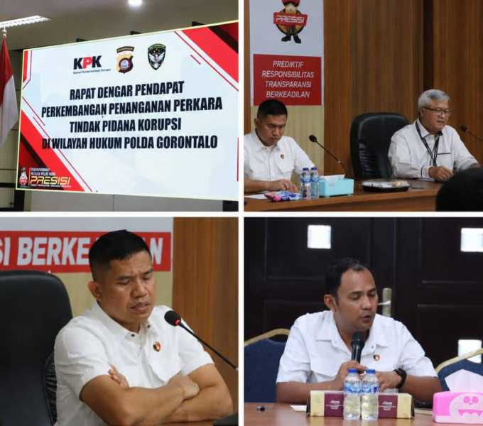 KPK dan Kortastipdkor Polri dukung Penanganan Perkara Korupsi oleh Penyidik Polda Gorontalo 