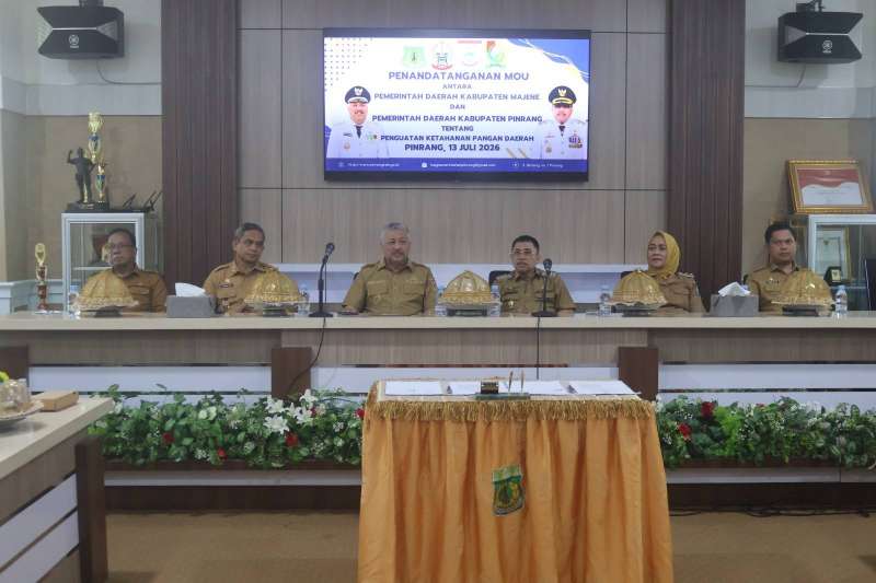 Pemkab Pinrang komitmen berkolaborasi dengan Majene tentang ketahanan pangan 