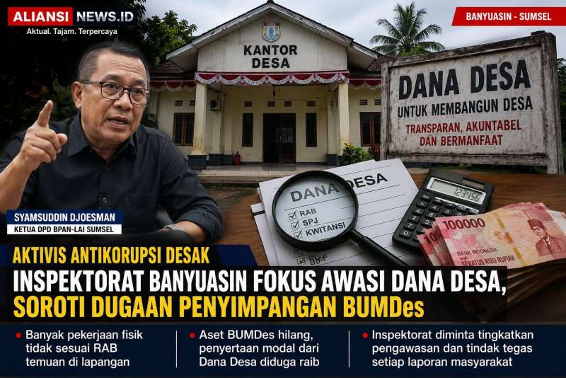 Aktivis Antikorupsi Desak Inspektorat Banyuasin Fokus Awasi Dana Desa, Soroti Dugaan Penyimpangan BUMDes