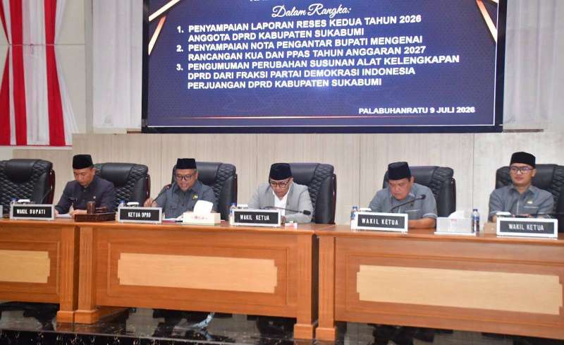 DPRD Kabupaten Sukabumi Gelar Paripurna, Bahas Hasil Reses, KUA-PPAS 2027, dan Perubahan Alat Kelengkapan Dewan