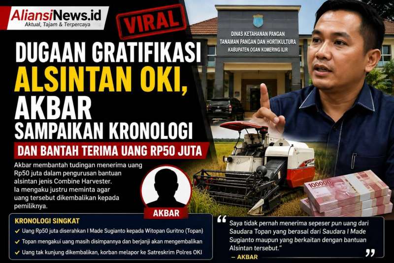 Viral Dugaan Gratifikasi Alsintan OKI, Akbar Sampaikan Kronologi dan Bantah Terima Uang Rp50 Juta