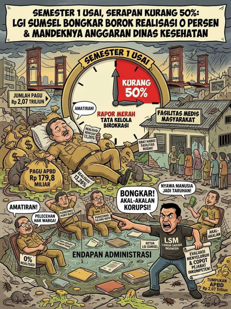 Rapor Merah Pemkot Palembang: LGI Sumsel Endus Modus Korupsi di Balik Realisasi Anggaran 0 Persen