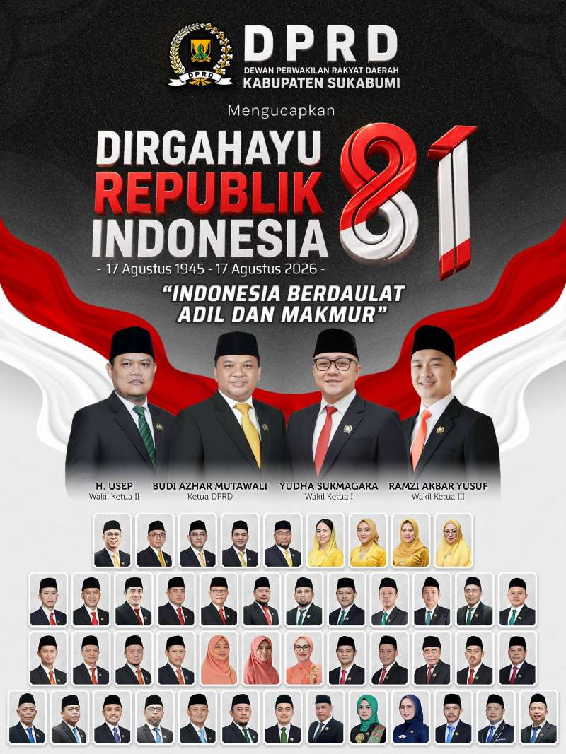 DPRD Kabupaten Sukabumi Mengucapkan Selamat HUT RI Ke 81 17 Agustus 2026