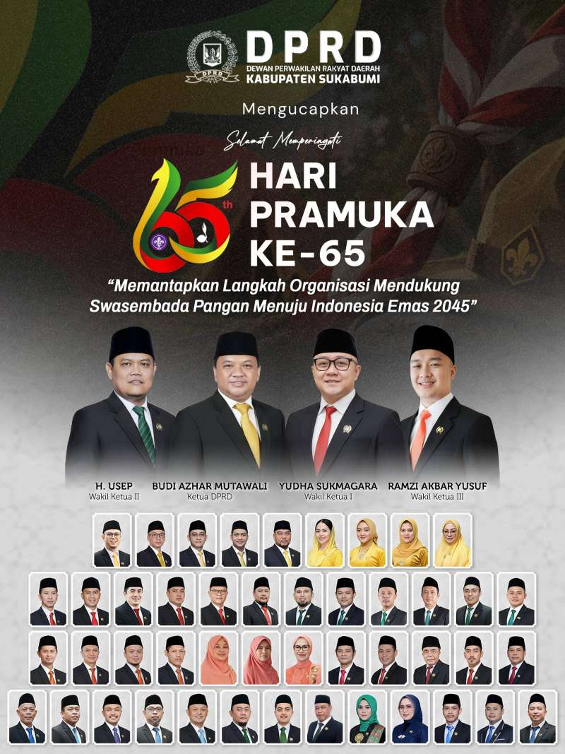 DPRD Kabupaten Sukabumi Mengucapkan Selamat Hari Pramuka Ke-65 14 Agustus 2026