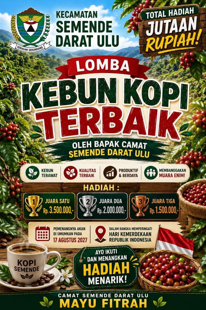 Tingkatkan Kualitas Kopi Lokal, Camat Semende Darat Ulu Mayu Fitra, S.Th.I Inisiasi Lomba Kebun Kopi Terbaik