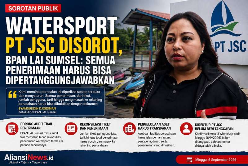 Watersport PT JSC Disorot, BPAN LAI Sumsel, Semua Penerimaan Harus Bisa Di pertanggungjawabkan
