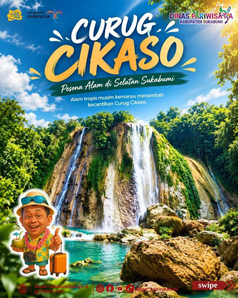 Curug Cikaso, Pesona Air Terjun Tiga Aliran Di Selatan Sukabumi