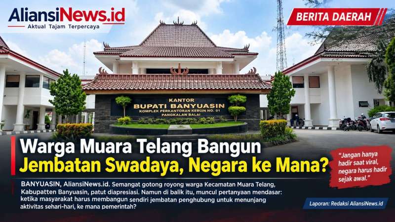 Warga Muara Telang Bangun Jembatan Swadaya, Negara ke Mana?