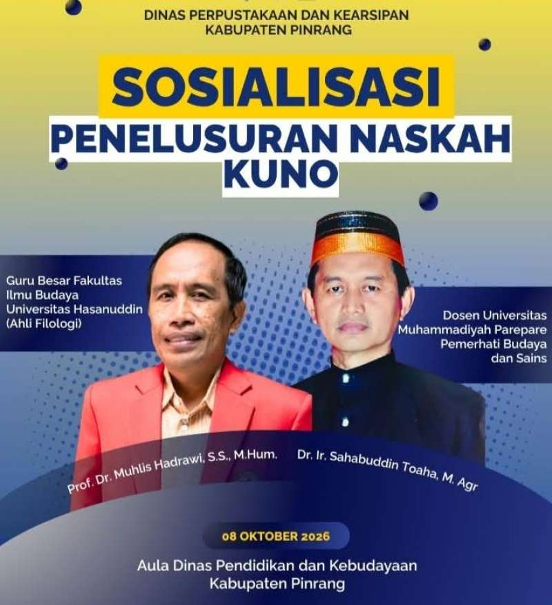 Heboh harta Karun sejarah bumi Lasinrang diburu, Dispusipda Pinrang Gerak Cepat Selamatkan Naskah Kuno Nusantara