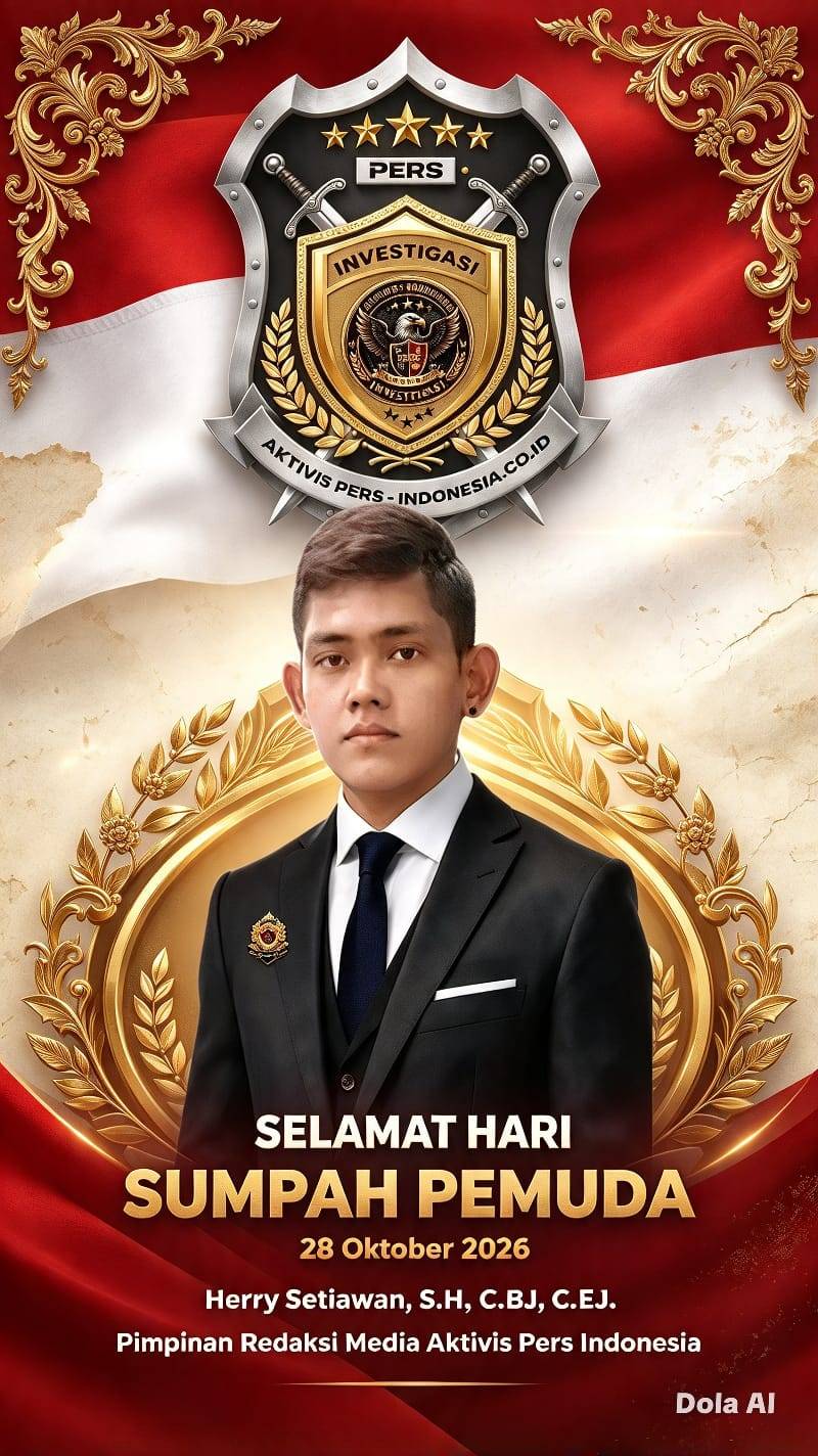 Seluruh Jajaran Keluarga Besar Aliansi Cyber Pers Aktivis Indonesia & Redaksi Media Aktivis Pers - Indonesia.Co.Id Mengucapkan Selamat Hari Sumpah Pemuda Ke - 98 Tahun 2026, Usung Tema Patriotisme Pemuda Untuk Indonesia Maju 