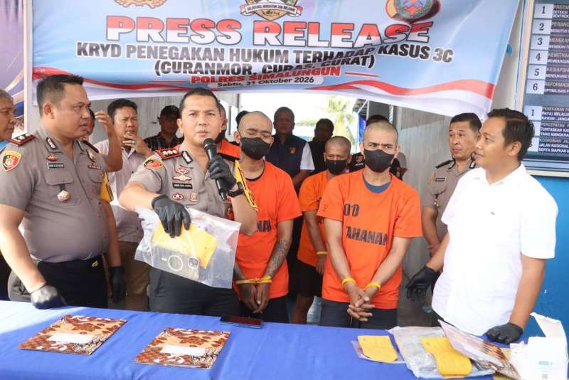 Press Release KRYD Oktober 2026: Kapolres Simalungun Ungkap Tiga Kasus 3C, Pelaku Pencurian Diringkus hingga Labuhan Batu dan Batu Bara