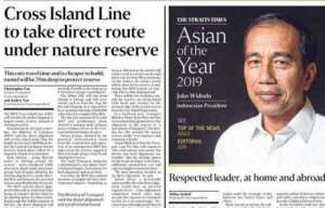 The Straits Times Singapura Pilih Presiden Jokowi Sebagai ‘Asian of the Year 2019’