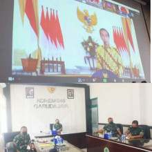 Danrem 045/Garuda Jaya ; Brigjen TNI M Jangkung Widyanto, S.I.P., Ikuti Rakor Nasional Penanggulangan Bencana Tahun 2022.