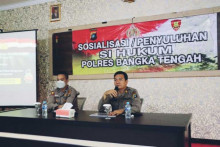Bidang Hukum Polda Kep.Bangka Belitung ; Sosialisasi Pemahaman Hukum Kepada Personil Polres Bangka Tengah