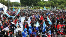 Ribuan Personel Polisi Kawal Aksi Demo Buruh Tolak Perppu Cipta Kerja