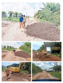Jalan Rusak Parah Tak Kunjung Diperbaiki, Masyarakat  Swadaya Perbaiki Jalan Poros Desa Srimenanti Kec Tanjung Lago, Kab Banyuasin 