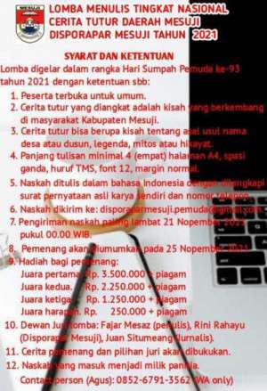 Lagi, Disporapar Mesuji Gelar Lomba Menulis