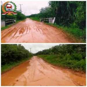 Jalan Di Dusun Limbung Desa jada Bahrin Rusak Berlubang ,L.A.I Komando Garuda Sakti DPD Babel Minta pemerintah Cepat Sikapi