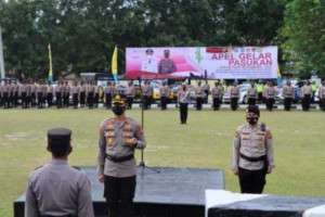 Polres Bangka Pimpin Apel Gelar Pasukan Ops Ketupat Menumbing Tahun 2022
