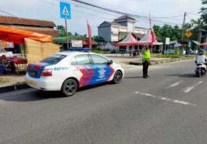 Sat Lantas Polres Bangka Barat Laksanakan Giat Rutin Patroli Siang