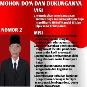 R Suprapto Calon Kades No Urut 2 Desa Mardiharjo, Siap Melaksanakan Visi Misi "Hebat"