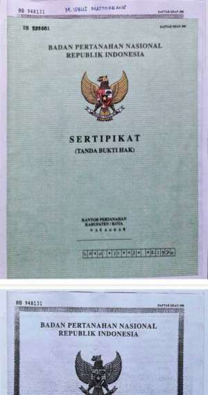 Terbit Sertifikat Palsu berdasarkan No: 86/PDT/G/97/PN.UP.Keputusan yang sudah dibatalkan