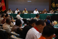 Wakili Kapolri, Komjen Agus Andrianto Hadiri Rapat Pleno KKIP 2023 Bersama Menhan Prabowo