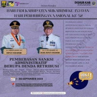 HJKS Ke 153 dan Harhubnas ke 52, Pemkab Sukabumi Bebaskan Sanksi Administratif Denda Retribusi