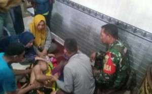 Babinsa Koramil 418-08/Sako Gercep Bantu Pencarian Bocah Tenggelam Di Sungai Borang