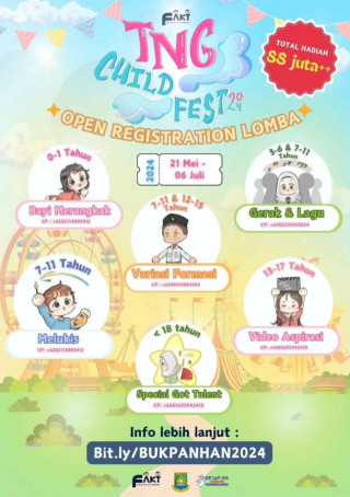 Registrasi Lomba sudah  dibuka, TNG Child Fest 2024