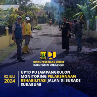 UPTD Jampangkulon Monitoring Pelaksanaan Rehabilitasi Di Jalan Surade Sukabumi