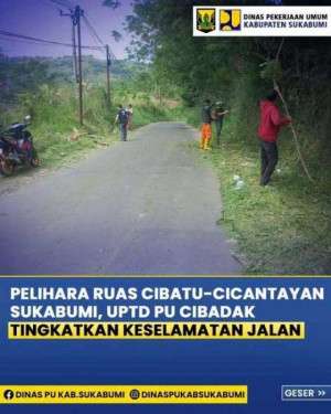 Dinas PU Kabupaten Sukabumi Lakukan Pemeliharaan Bahu Jalan Cibatu–Cicantayan untuk Tingkatkan Keselamatan Pengguna Jalan