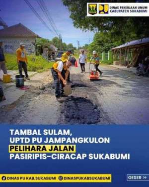 UPTD PU Jampangkulon Lakukan Pemeliharaan Sementara di Ruas Jalan Pasiripis-Ciracap