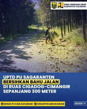UPTD PU Sagaranten Laksanakan Pemeliharaan Rutin Jalan di Ruas Cigadog-Cimangir