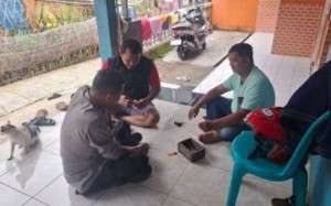 Polsek Dramaga Sambang Warga Beri Himbauan Ajak Jaga Kondusifitas Cegah Gangguan Kamtibmas.