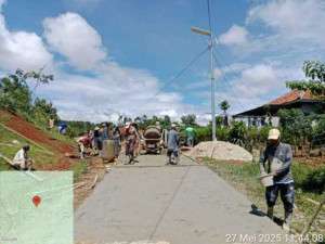 Pemdes Cileuksa Alokasi Dana Desa ke Infrastruktur pengecoran Jalan Dan Plat Deker TA 2025.